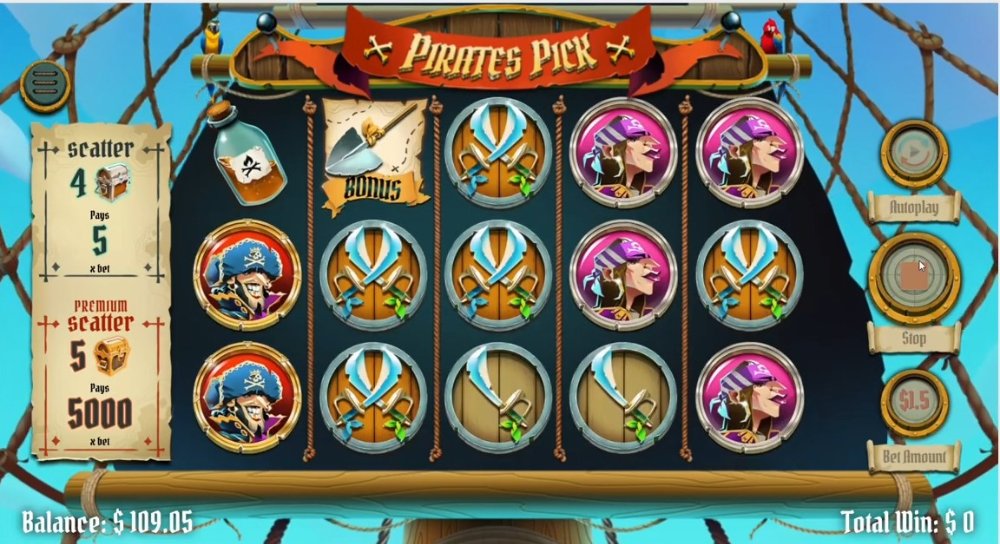 pirtates pick slot
