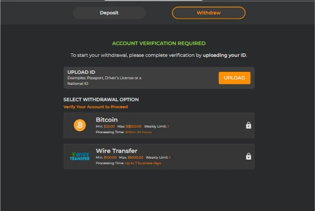 MyBookie ID Verification Request