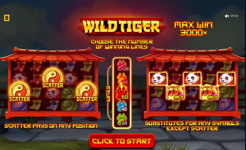 wild tiger slot features