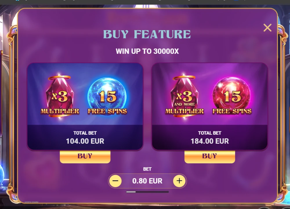 mystic charms buy feature