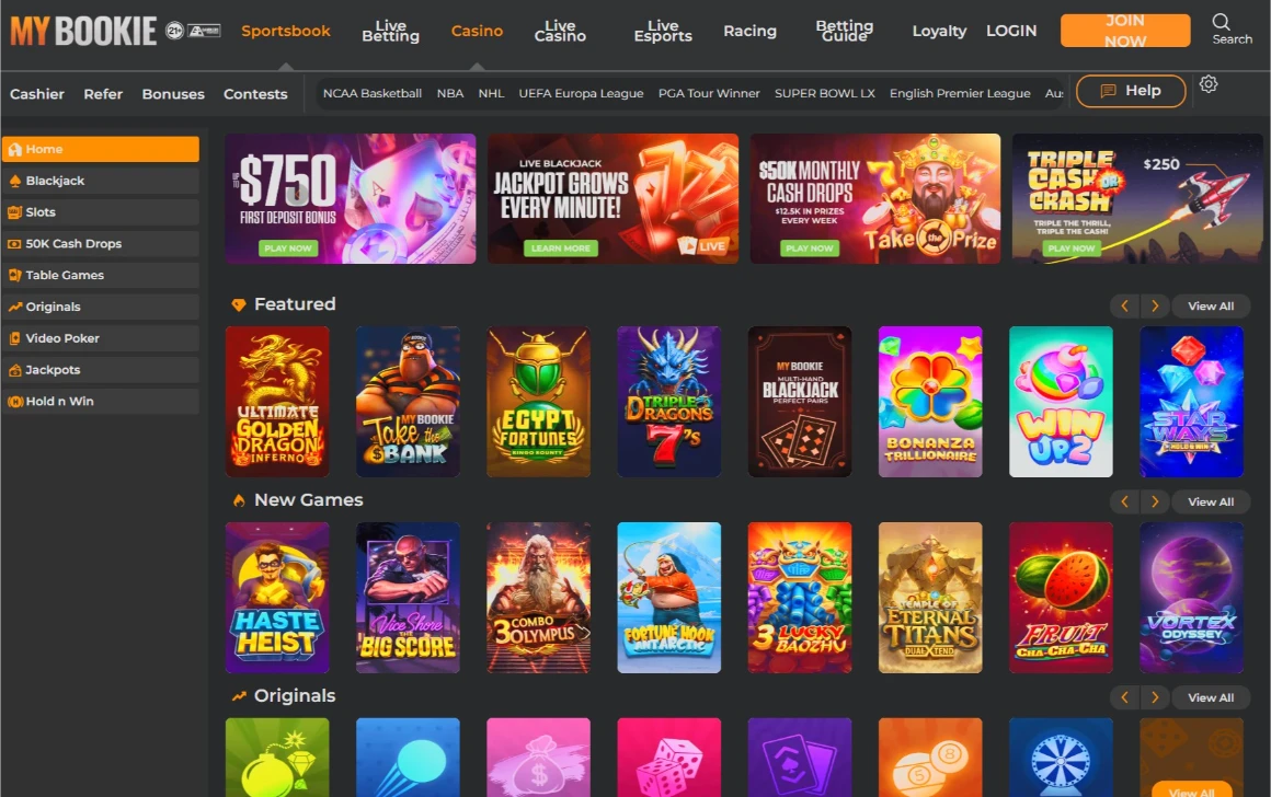 MyBookie 2026 Interface