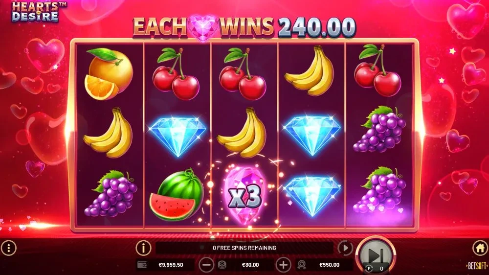 Hearts Desire Slot Interface