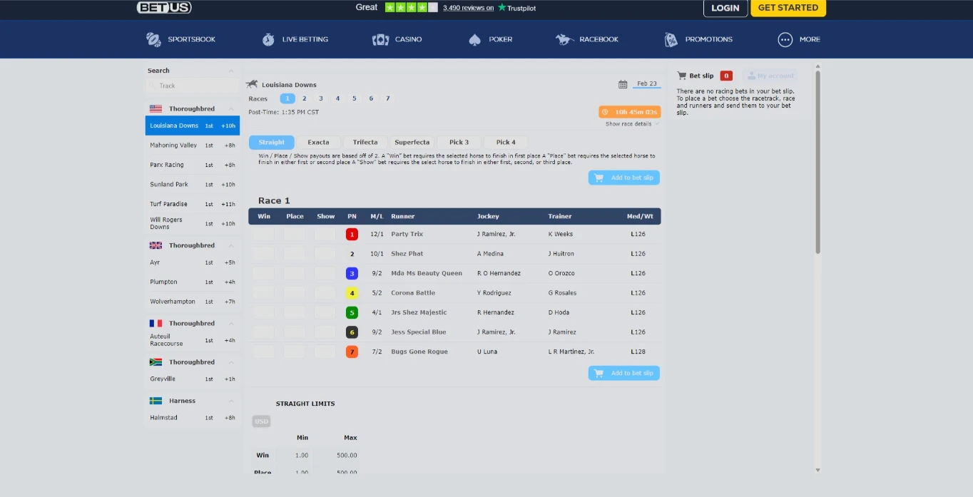 betus racebook