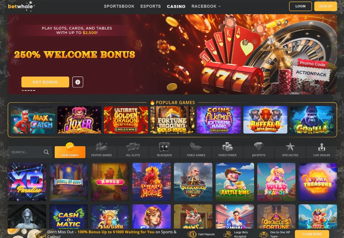 BetWhale Casino Dashboard