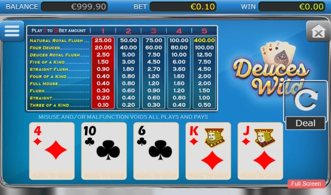 Deuces Wild Interface