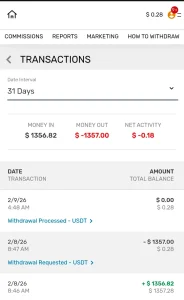 Ignition payout confirmation screen