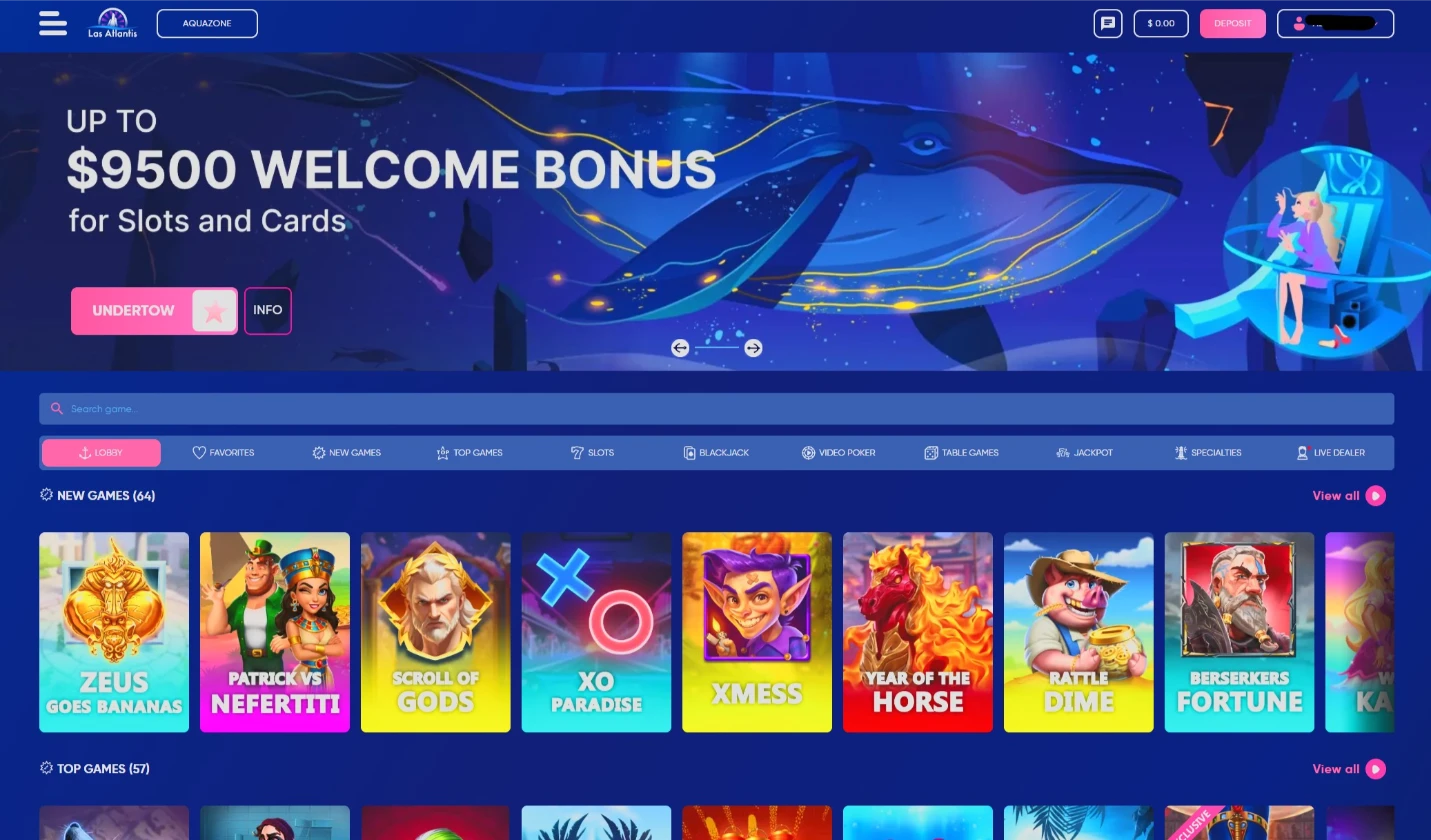 Las Atlantis Digital Casino Lobby