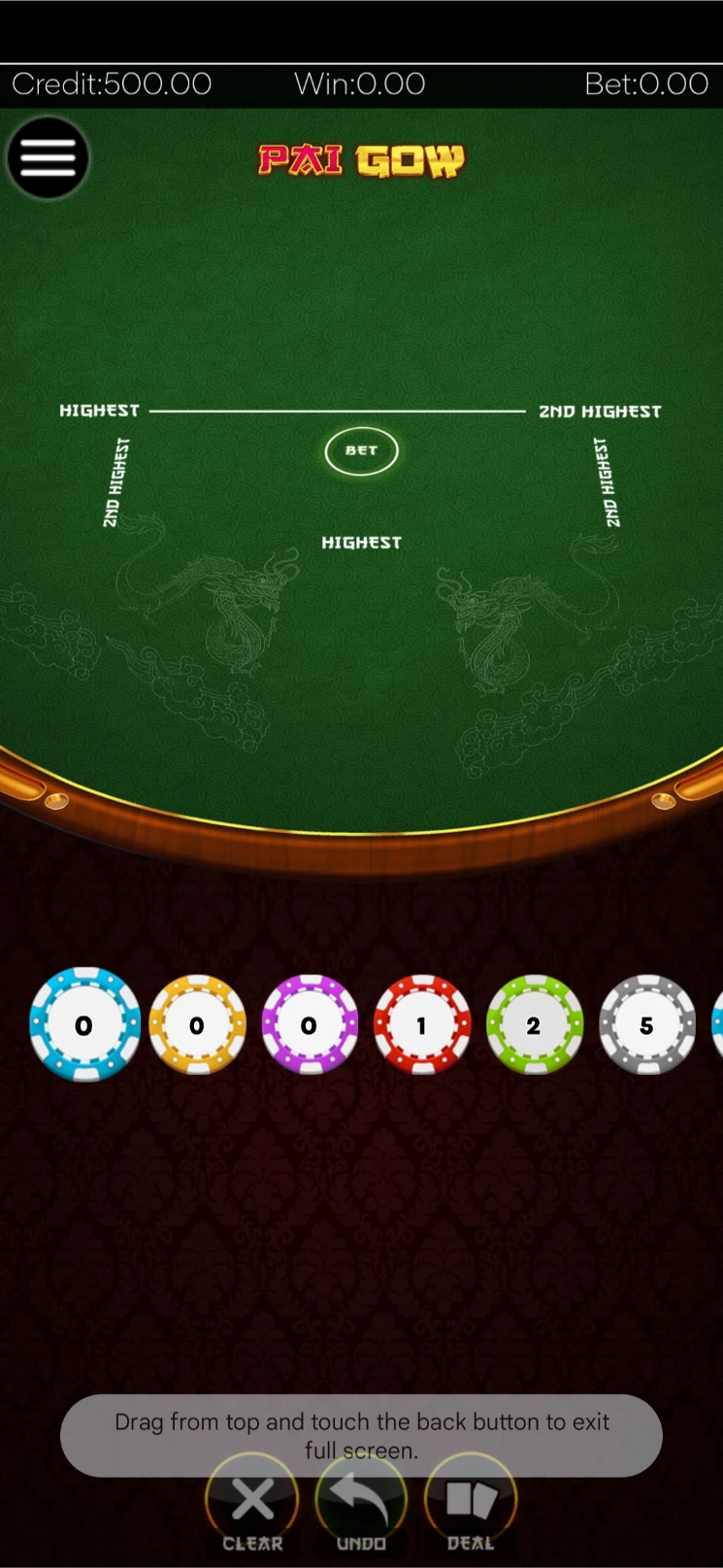 Pai Gow Poker Portrait Mode on Mobile